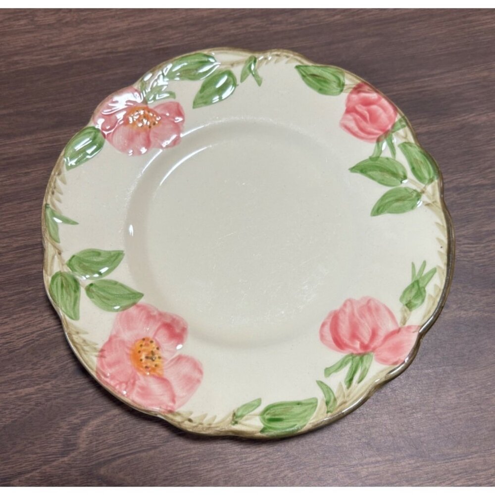 Franciscan Earthenware Desert Rose Bread & Butter Plates Set of  2 VTG 1960s